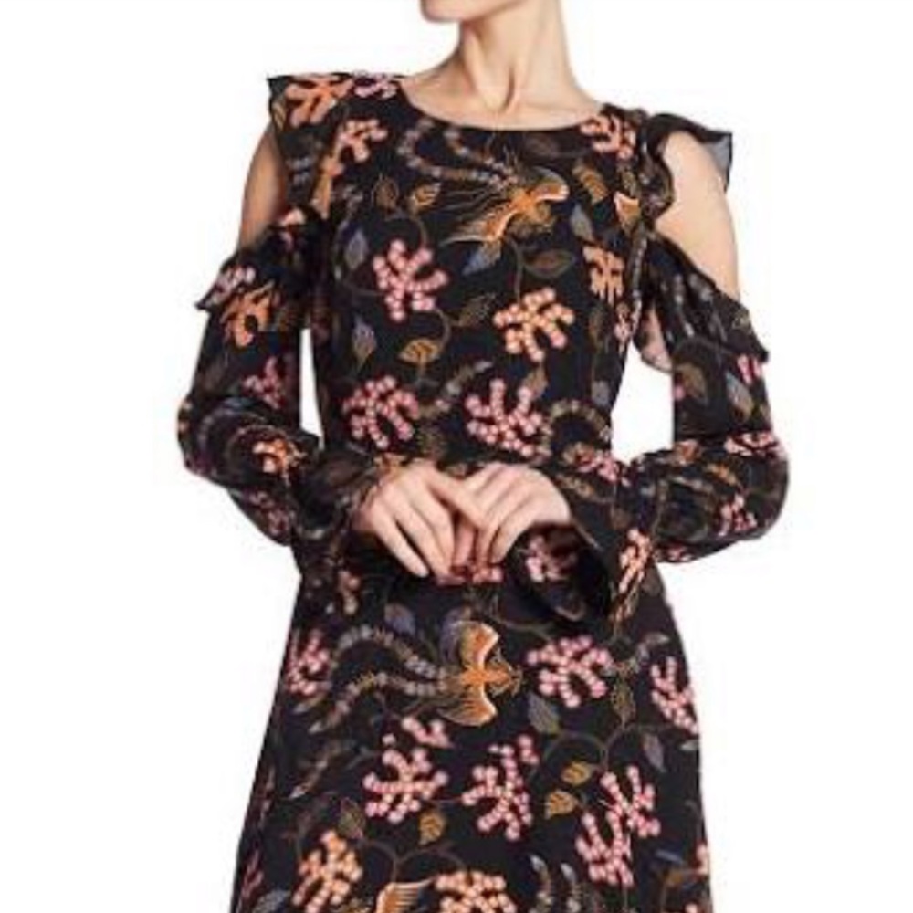 RACHEL Rachel Roy printed open shoulder midi dress